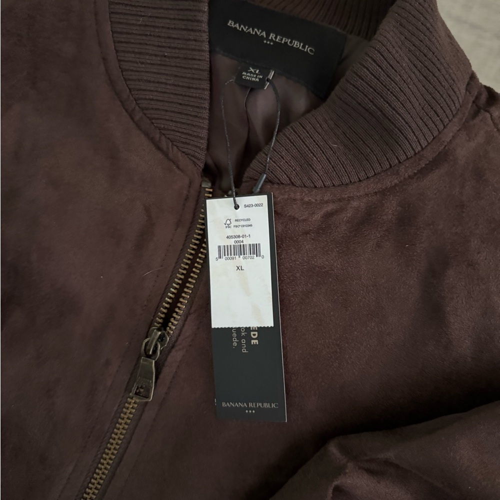 Banana Republic Chocolate Suede Bomber Jacket